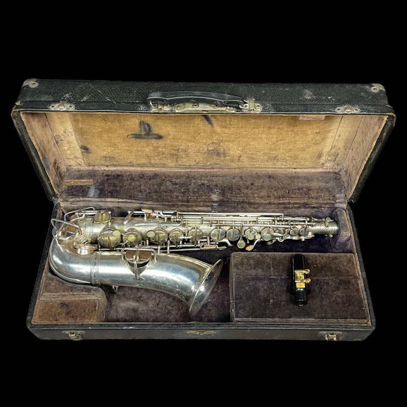 ELKHART 1920's Alto Saxophone ,  Frank Holton ,Vintage Made in U.S.A. w/ Case