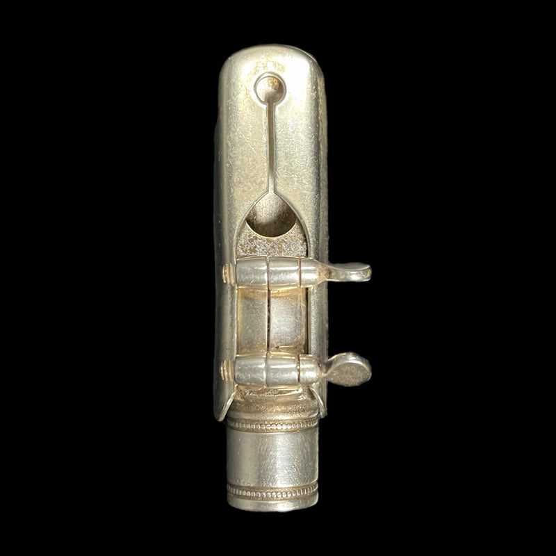 Selmer Paris "Master metal"  1930's Silver Plated Brass Alto Sax Mouthpiece, Reed Guard & Ligature
