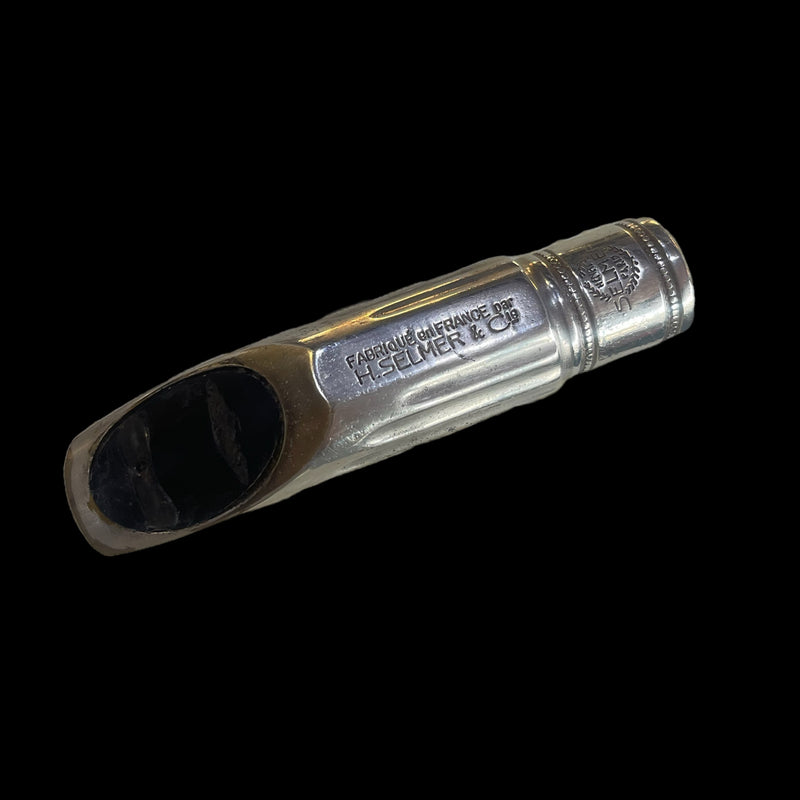 Selmer Paris "Master metal"  1930's Silver Plated Brass Alto Sax Mouthpiece, Reed Guard & Ligature