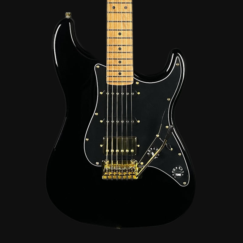 JET Guitars JS-400 HSS Roasted Maple Electric Guitar, Black