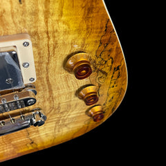 Cream T Aurora GX Pickup Swapping Electric Guitar Naked Whiskerburst, Spalted Maple w/Deluxe Gigbag