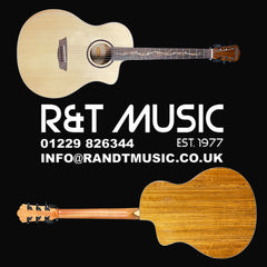 Washburn Suprema SC40SCE Bella Tono Studio Cutaway Solid Top Electro-Acoustic Guitar, Natural Gloss