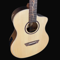 Washburn Suprema SC40SCE Bella Tono Studio Cutaway Solid Top Electro-Acoustic Guitar, Natural Gloss