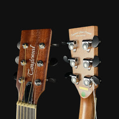 Two guitar heads with Tuner Company branding on a black background