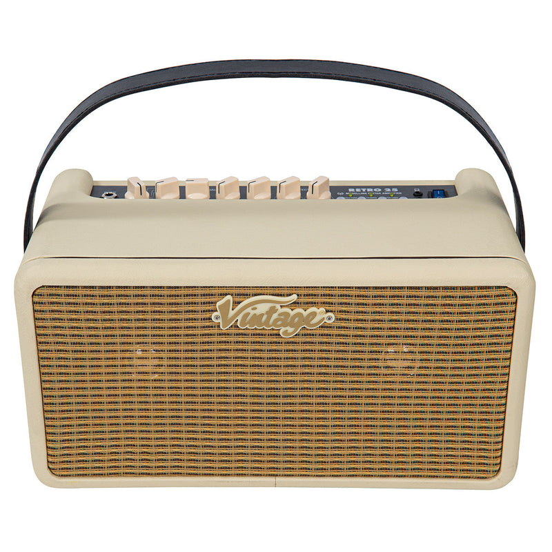 Vintage White Vintage Retro 25W Guitar Amplifier with DSP