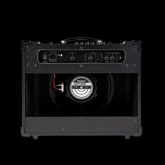 Black guitar amplifier with 'Anthem' branding on a white background