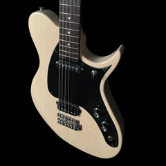 Aria Pro II Jet Baritone Electric Guitar in See Through Vintage White