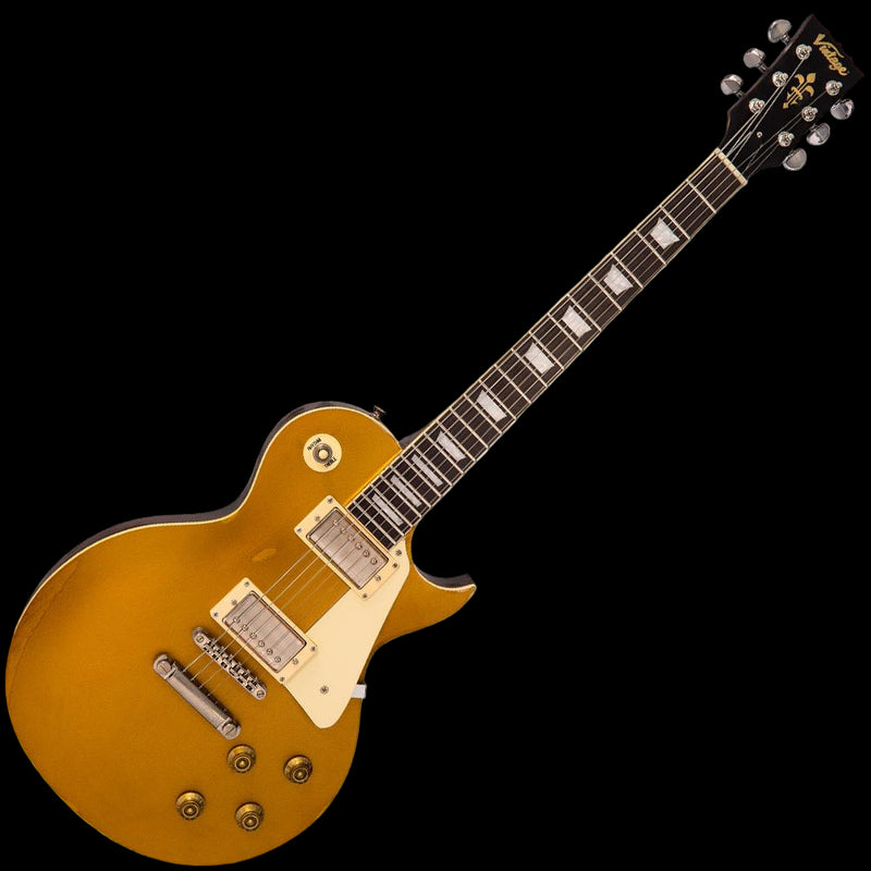 Distressed HH Gold Top Vintage V100 ICON Electric Guitar