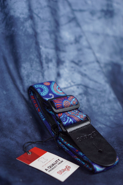 Stagg Woven guitar strap in Riptide
