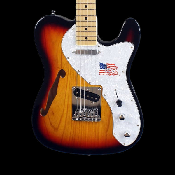 SX STL-H Thinline Semi Hollow Electric Guitar in Three Colour Sunburst