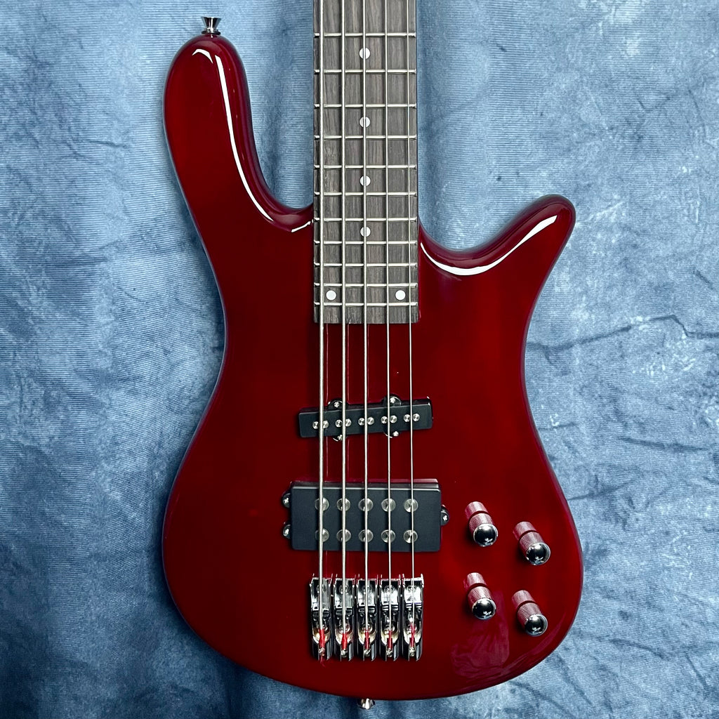 SX SWB1 5 String Bass in Trans Wine Red