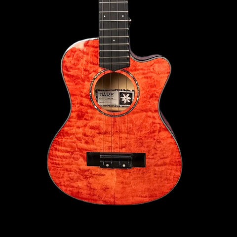 Tanglewood TWT26-E Tenor Cut Ukulele  Quilted  Maple in Tuscan Sunset Red