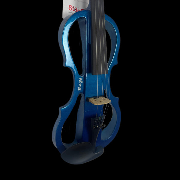Stagg EVN X-4/4 MBL Electric Violin Set w/Case and Headphones - Metallic Blue