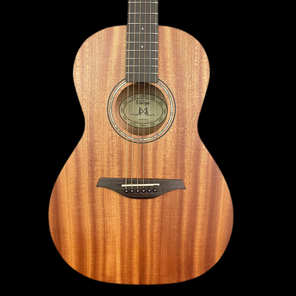 Vintage M Series 'Parlour' Electro-Acoustic Guitar in Satin Mahogany VE800MH
