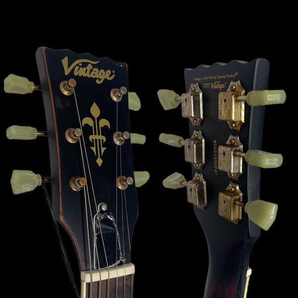 Vintage V100 Icon, Distressed Black Over Sunburst W/ Gigbag