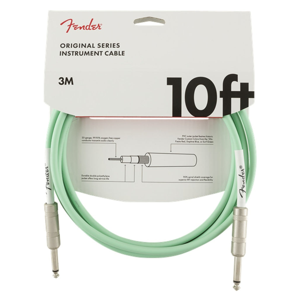 Fender Original 10ft Straight Instrument Cable in Surf Green