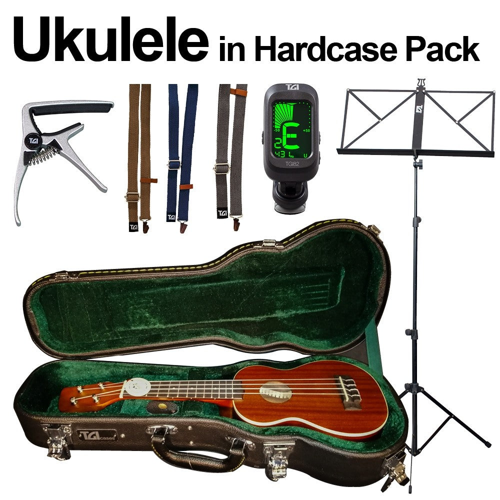 Brunswick BU4S Mahogany Ukulele with deluxe hardcase and complete Accessories