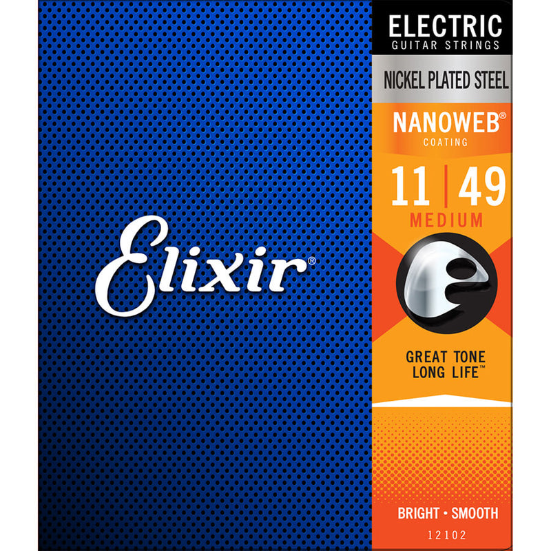 Elixir Nanoweb Electric Guitar Strings - Medium (.011 - .049)