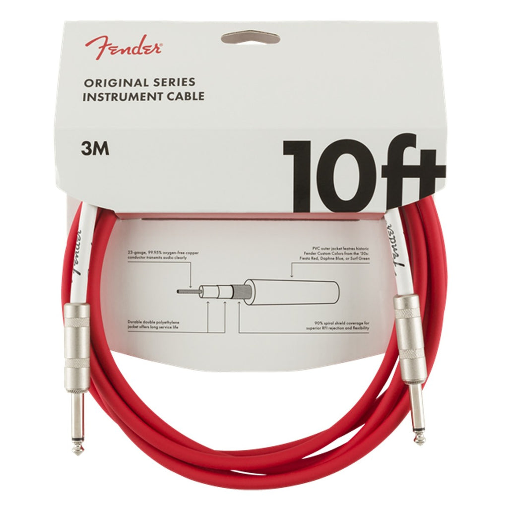 Fender Original 10ft Straight Instrument Cable in Fiesta Red