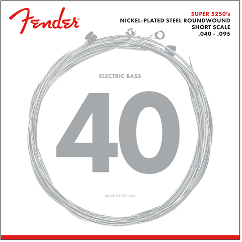 Fender Super 5250 Bass Strings, Nickel-Plated Steel Roundwound, Short-Scale .40-.95